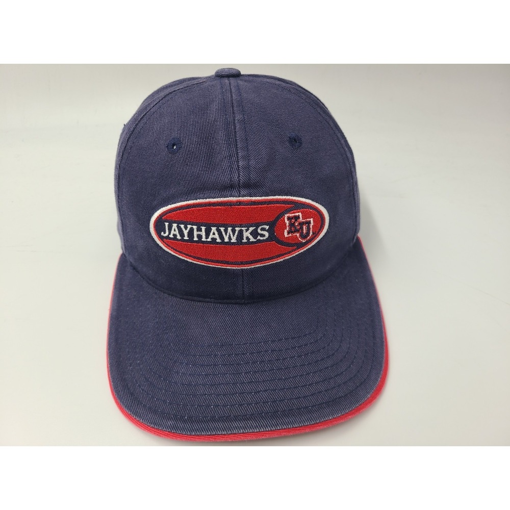 Vintage University of Kansas Jayhawks Captivating Headgear Strapback Hat Cap Men